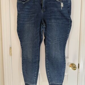 Judy Blue Blue Ankle Cropped Jeans with Distressing